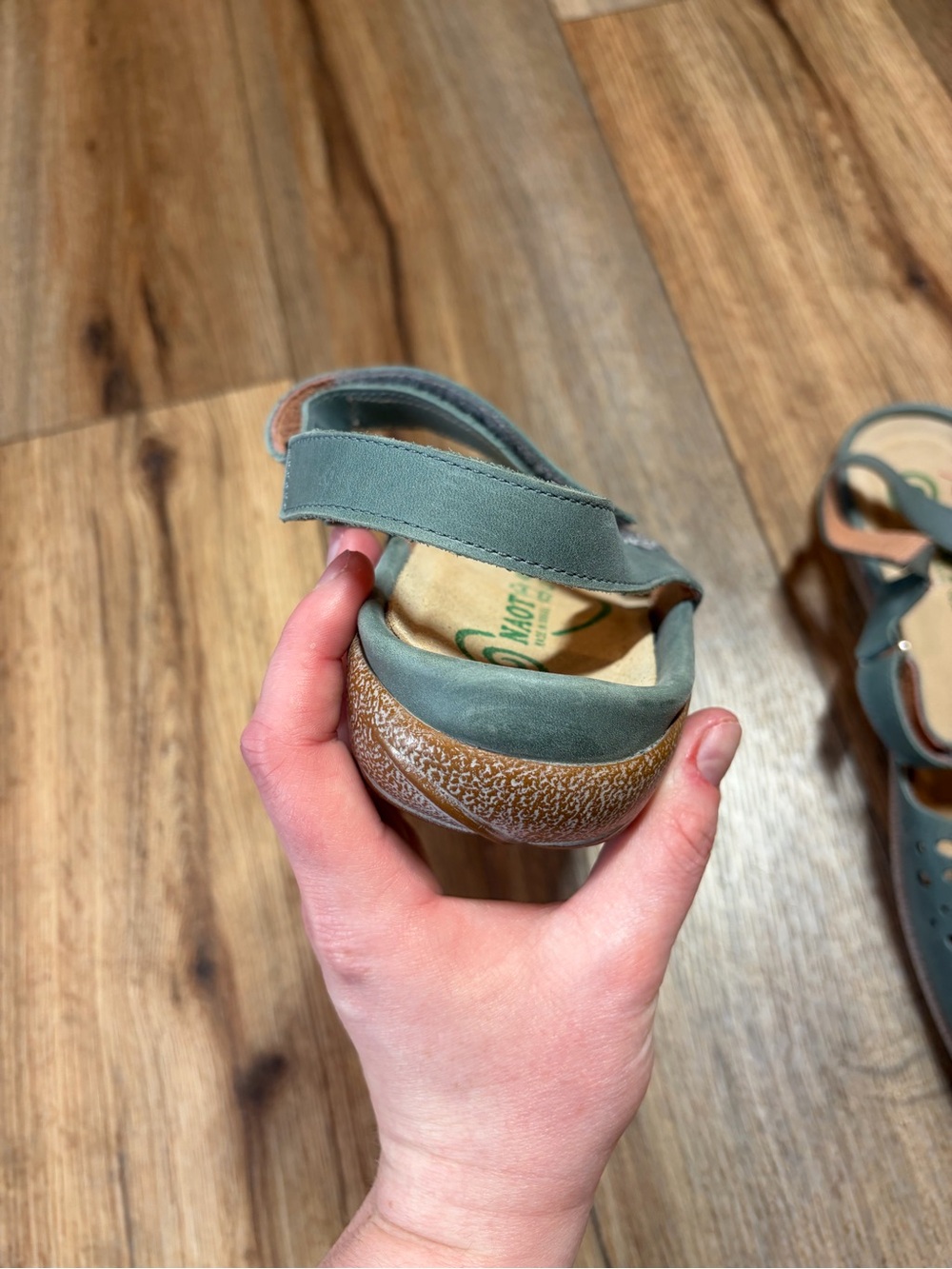 Naot Arataki Closed Toe Leather Slingback Sandals granola cottagecore Sea Green - Picture 7 of 15